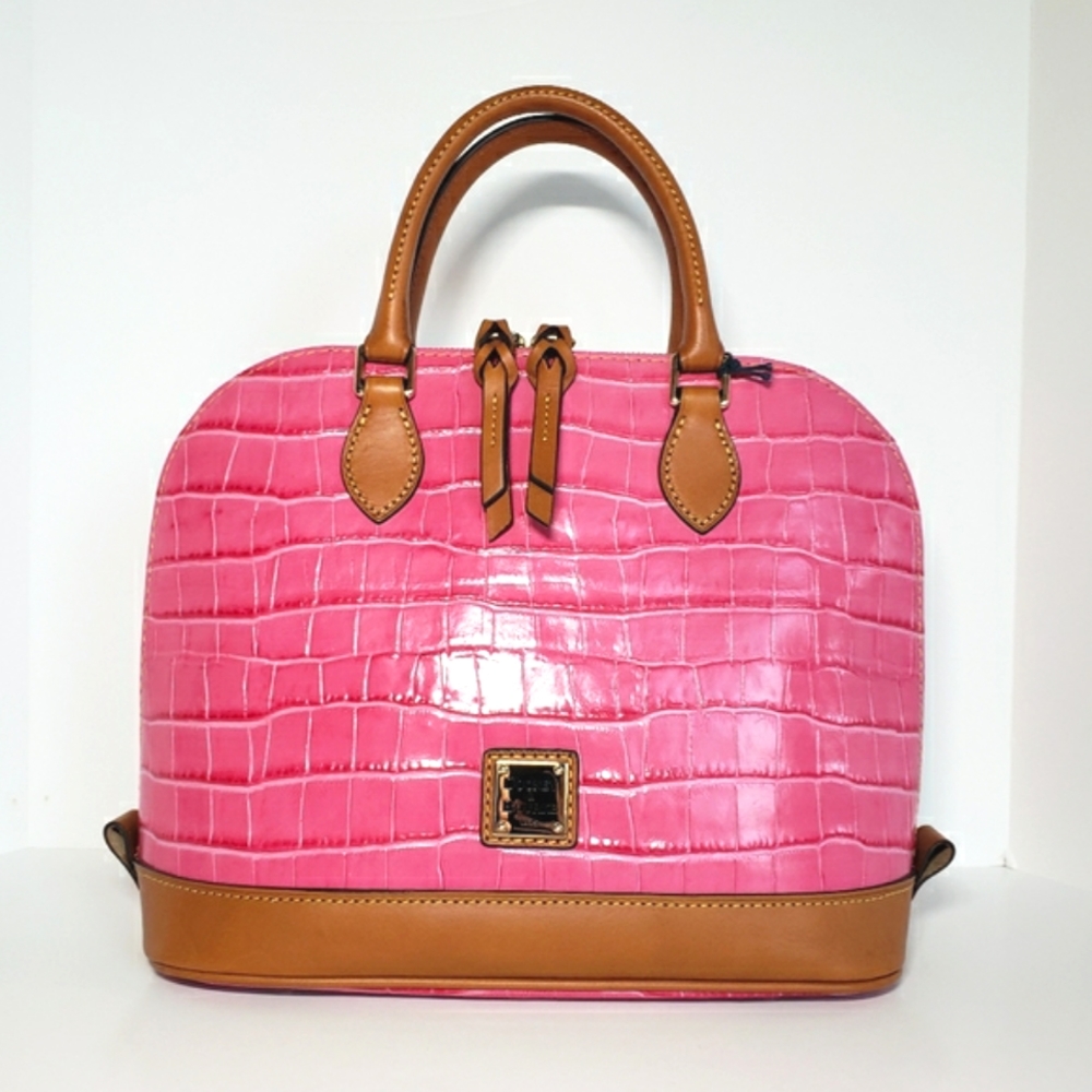 ❗SOLD❗ Dooney & Bourke | Snake Leather Zip Dome Satchel Purse - Picture 2 of 16